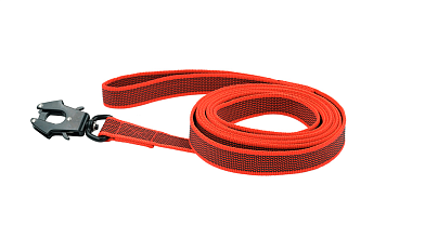 ZOOexpress Let`s Walk поводок капроновый с латексом для собак с усиленным карабином, красный
