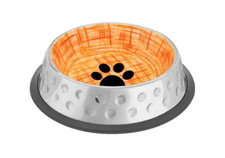 Купить mr.kranch candy миска из нержавеющей стали с керамическим покрытием и нескользящим основанием для собак и кошек, оранжевая