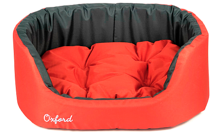 Купить zooexpress лежанка oxford двухсторонняя для собак и кошек красный/серый