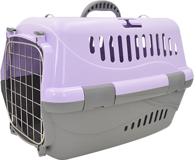 ZOOexpress переноска для собак и кошек с металлической дверцей "Турне", фиолетовая