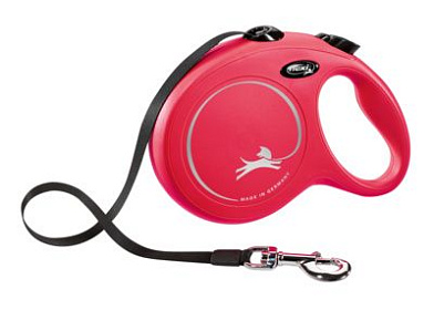 Flexi рулетка-ремень для собак, красная, New Classic tape red