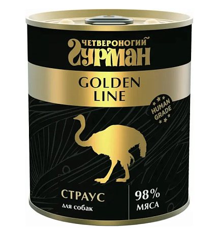 Купить  Четвероногий гурман golden line консервы для взрослых собак со страусом