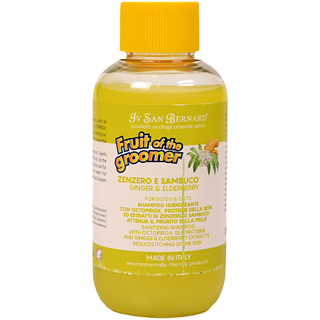 Купить iv san bernard fruit of the grommer ginger&elderbery шампунь для собак и кошек любого типа шерсти против раздражений и перхоти