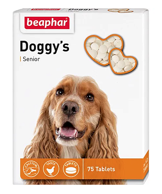 Beaphar Senior Doggy`s мультивитаминное лакомство для пожилых собак минеральное с L-карнитином