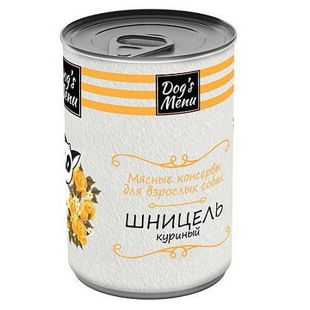Купить dog`s menu консервы для взрослых собак шницель куриный