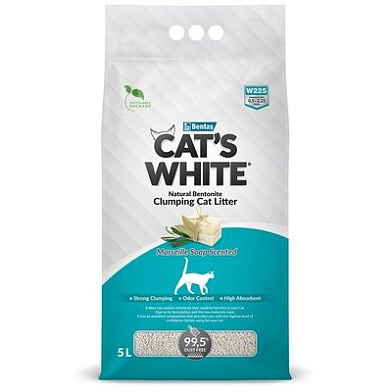 Cat's White наполнитель для кошек комкующийся с ароматом марсельского мыла